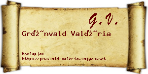 Grünvald Valéria névjegykártya